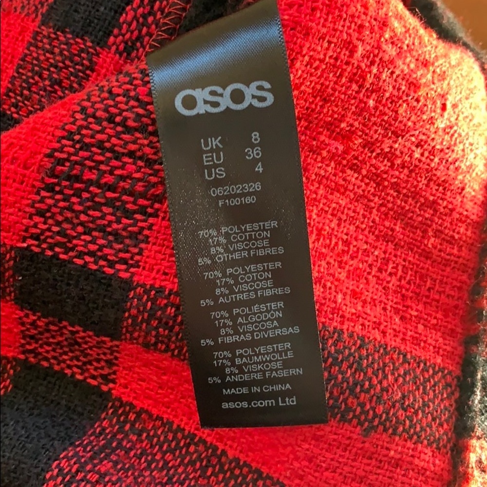 ASOS Buffalo Plaid Check zippier detail skirt - Picture 6 of 7